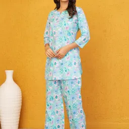 KALINI Printed Round Neck Tunic & Palazzos Co-Ords image 5