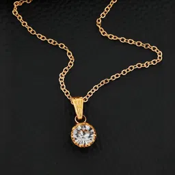 SZN Set Of 2 Gold-Plated Artificial Stones Studded Circular Shaped Pendants With Chains image 5