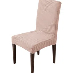 HOUSE OF QUIRK Pink Jacquard Self Design Removable & Washable Chair Cover-image-77