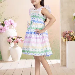 BAESD Girls Flutter Sleeves Fit & Flare Dress With Bow image 2