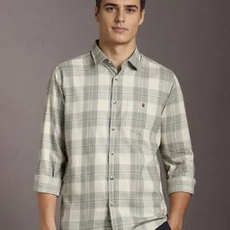 Louis Philippe Sport Slim Fit Tartan Checked Spread Collar Cotton Casual Shirt-picture-28