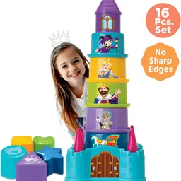 toymate Castle Kingdom 3-In 1 Stack, Build & Sort Toy Set [16pc] image 3