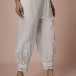 lucknowithreads Embroidered Cotton Women Harem Pants image 2