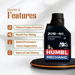 humbl mechanic Combo Pack of Semi Synthetic Engine Oil and Petrol Additives 20w-40 Engine Oil For All Types Of Morden Bikes and Gearless Scooters (900 ml) Synthetic Blend Engine Oil image 4