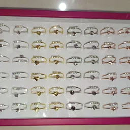 shimmering graceful ring Brass, Sterling Silver, Stone Moonstone Gold, Brass, Sterling Silver Plated Ring Set-picture-26