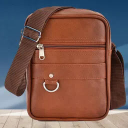 alison Men Brown Messenger Bag image 1