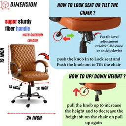 newturn BETA mid-Back Work form home/office Chair with 2 Yrs Prts replc. wrty Leatherette Office Adjustable Arm Chair image 4