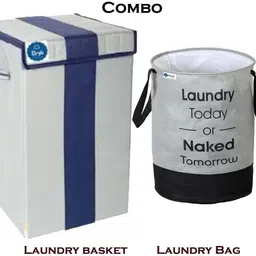 skylii 75 L Grey, Blue, Grey, Black Laundry Basket-picture-11