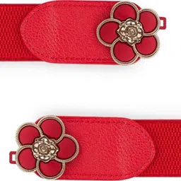 killfe Women Casual Red Fabric Belt image 2