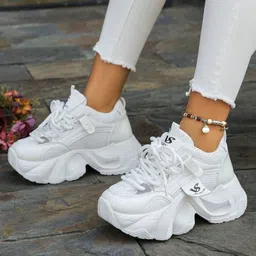 layasa White Trending Sneaker's For Women Sneakers For Women image 1