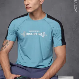 HRX by Hrithik Roshan Men Colourblocked Training T-shirt-picture-16