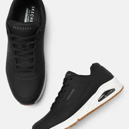 Skechers Men Black Perforations UNO Sneakers-picture-37