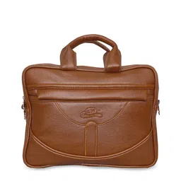 Leather World Unisex Tan Brown Solid Laptop Bag-picture-19