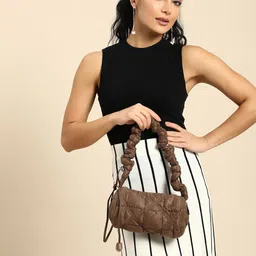 DressBerry Textured Structured Handheld Bag with Quilted-image-97