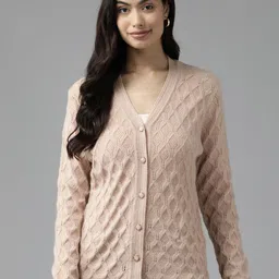 Cayman Women Cable Knit Woollen Cardigan-picture-40