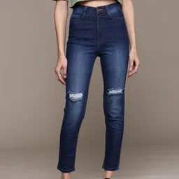 Roadster Women Skinny Fit High-Rise Slash Knee Light Fade Stretchable Jeans-image-62