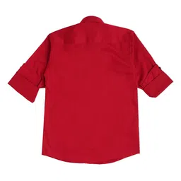 CAVIO Boys Red Solid Casual Shirt image 2