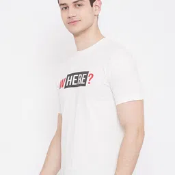 Camey Men White Printed Round Neck T-shirt image 4