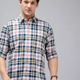 ColorPlus Pure Cotton Checked Casual Shirt-image-94