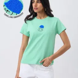 The Souled Store Light Green TSS Originals Gruffy Women T-Shirt-picture-27