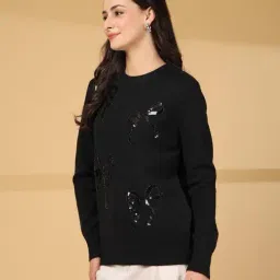 Mafadeny Black Regular Fit Pullover image 4
