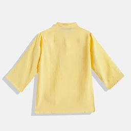 Readiprint Fashions Boys Yellow Kurta With Pyjamas & Nehru Jacket image 3