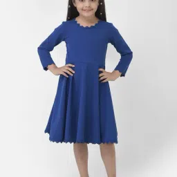 Eavan Kids Royal Blue Solid Full Sleeves Dress-picture-26