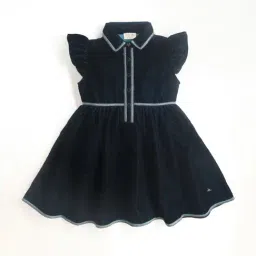 Cherry Crumble By Nitt Hyman Kids Dark Teal Solid Dress-picture-22