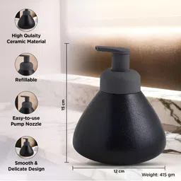 UMAI Black & Grey 2 piece Solid Ceramic Soap Dispenser image 5