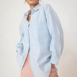 The Label Life LightBlue Striped Oversized Shirt-picture-13