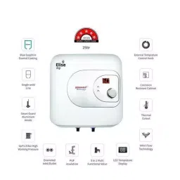 Somany Water Heater Geyser Signature Collection Vertical 2000 W Upto 8 Bar Pressure 25 L White, Elise Digi image 2