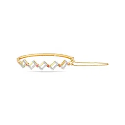 Mia By Tanishq Nature's Finest 14k Yellow Gold Sparkling Rhombus Diamond Classic Bangle-picture-20