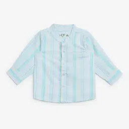 HOP Baby by Westside White Striped Cotton Shirt-image-47