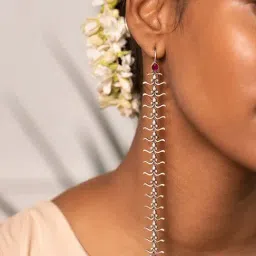 Shaya 92.5 Sterling Silver Feeling Manoharam Earrings for Women-image-17