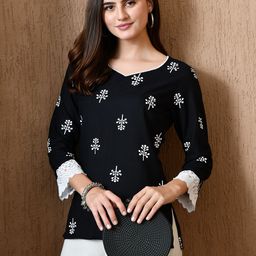 Anouk Rustic Floral Print Sweetheart Neck Top-picture-30