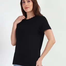 URBANICE Women Round Neck Relaxed Fit T-shirt image 2