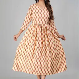 Indiwest Floral Printed Flared A-Line Rayon Kurta-picture-41