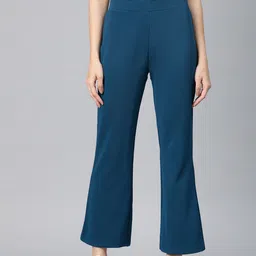 Popnetic Women Slim Fit High-Rise Bootcut Trousers-image-79