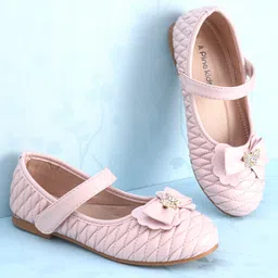 Pine Kids Velcro Closure Ballerina With Bow Applique - Pink-picture-21