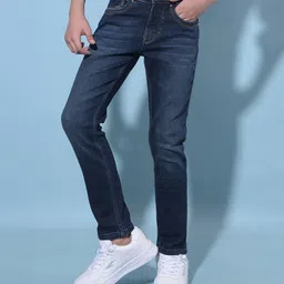 CRIMSOUNE CLUB Cotton Mild Washed Jeans - Blue-picture-10