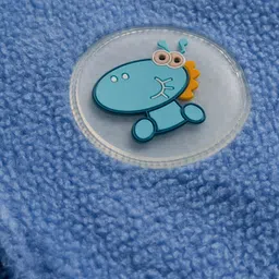 Mark & Mia Polar Fleece Knit Full Sleeves Hooded SweatJacket with Kangaroo Pocket & Badge Detailing - Blue image 3