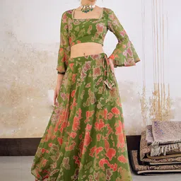 Shae by SASSAFRAS Printed Ready to Wear Lehenga &-picture-3