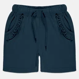 Kiddopanti Pack Of 2 Frill Detailed Solid Shorts - Red & Navy Blue image 5