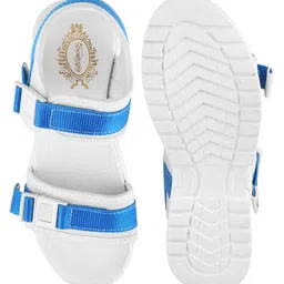 Shoetopia Solid Buckle Closure Sandals - Sky Blue image 5