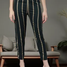 Esplendido Women Striped Pencil Slim Fit Trousers-picture-11