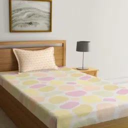 Klotthe Multicolor Cotton Blend 300 TC Single Bedsheet With 1 Pillow Cover-picture-37