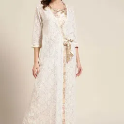 Sweet Dreams Cream Printed Night Gown Set-image-15