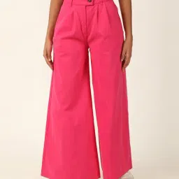 Forever 21 Pink Cotton Flared Pants-image-53