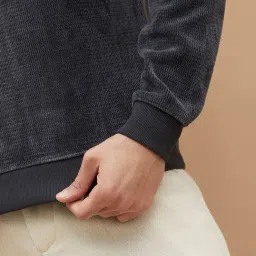 Code By Lifestyle Navy Cotton Regular Fit Sweatshirt image 5