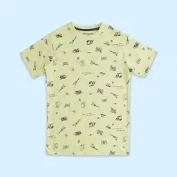 Pantaloons Junior Yellow Cotton Printed T-Shirt-image-83